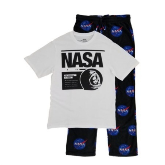 Nasa Mens 2 piece Shirt & Fleece Pants Sleep Set - Picture 1 of 6
